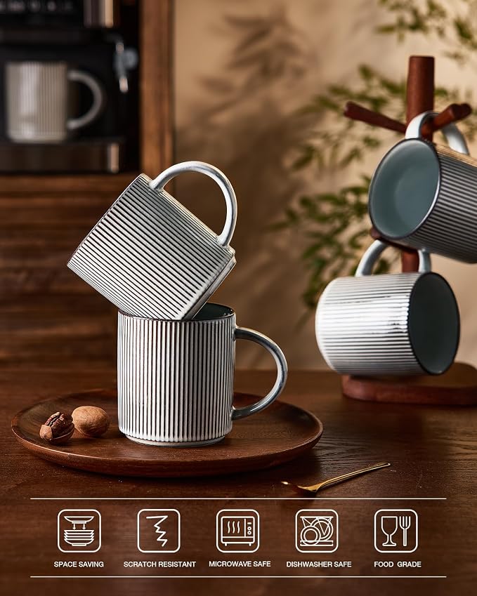 famiware Coffee Mug Set for 6, Star 16 oz Catering Mugs Cup Set - Image 7