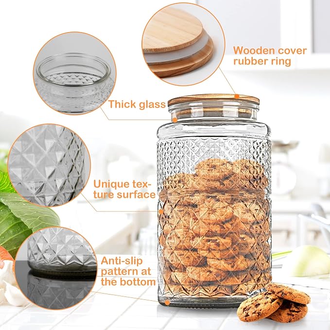 1 Gallon Large Airtight Glass Storage Jars - Image 3