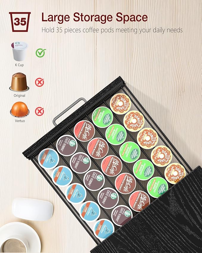 Evermagin Coffee Pod Drawer for K Cup, 35 Pods K-Cup Holder Organizer - Image 4