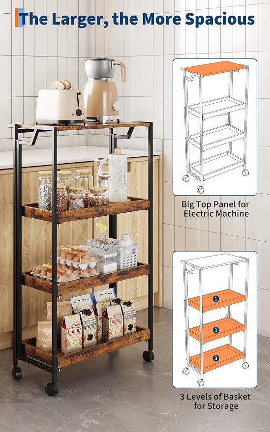 Jojoka No Assembly Folding Kitchen Cart - Image 6