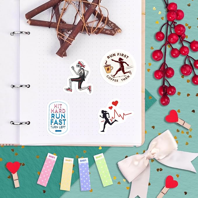 100Pcs Running Stickers for Water Bottles, Run Stickers, Runner Decals - Image 6