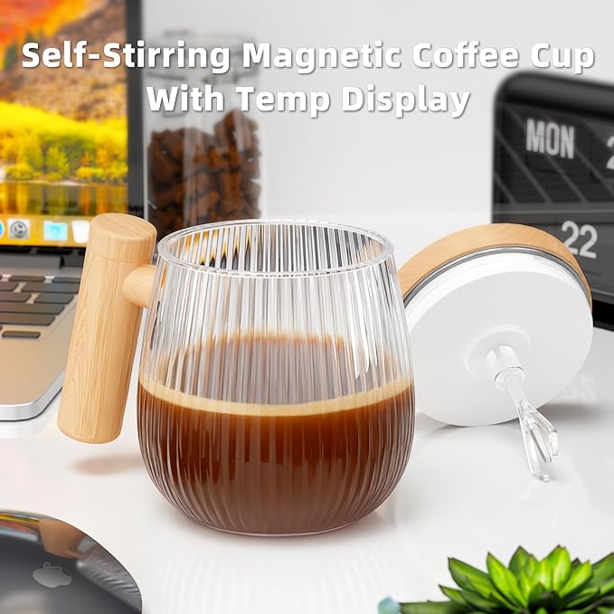 Mihoho Electric Self Stirring Coffee Mug 2Pcs Set, 400ml Mixing Mug, High Speed - Image 4
