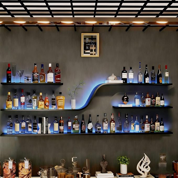 70IN Modern Wall Mounted Wine Rack - Image 7