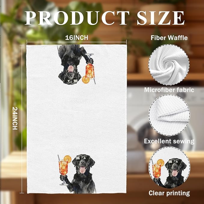Funny Labrador Cocktail Kitchen Towels, Cute Dog Tea Towels, Dog Lover Gifts - Image 6