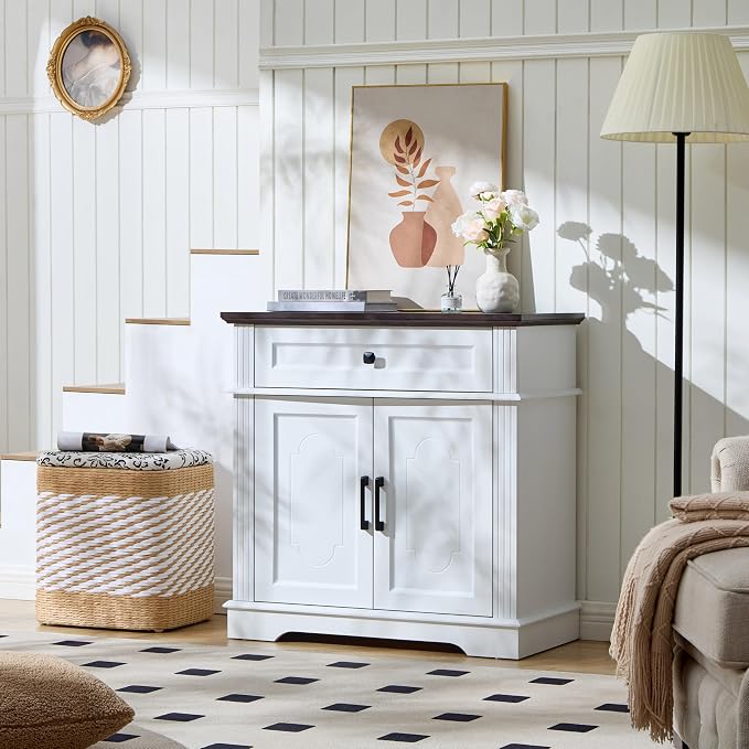 White Farmhouse Storage Cabinet by LIDYUK