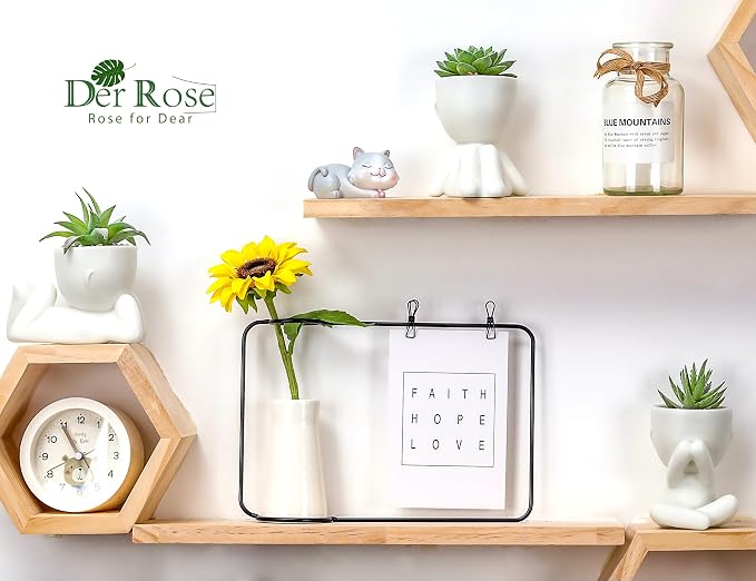 Der Rose 3pcs Fake Succulents Plants Artificial - Image 5