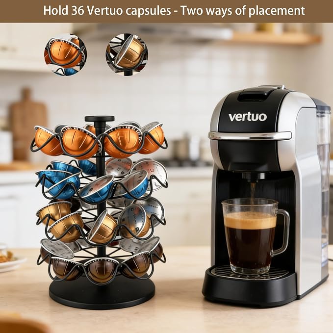 360° Rotating Coffee Pod Holder, Metal Capsule Storage Organizer - Image 5