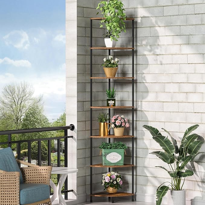 Corner Plant Stand Shelf, 7 Tier Tall Plant Stand by Greatseas