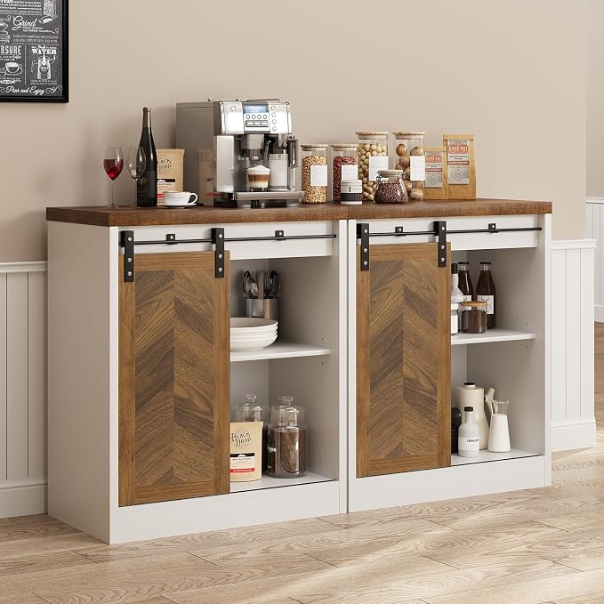 Catrimown Farmhouse Small Coffee Bar Cabinet - Image 3