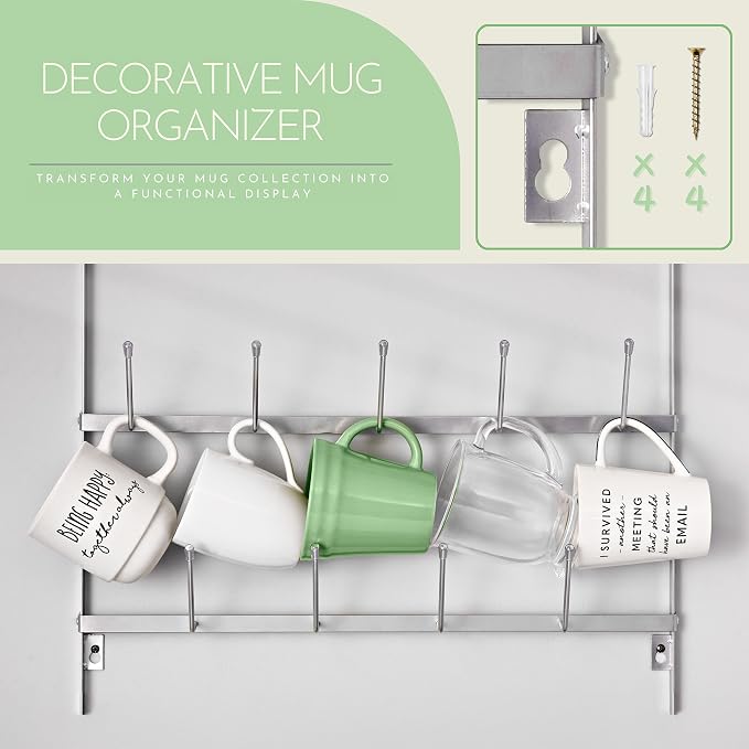 Sorbus Mug Rack for Wall - Image 5