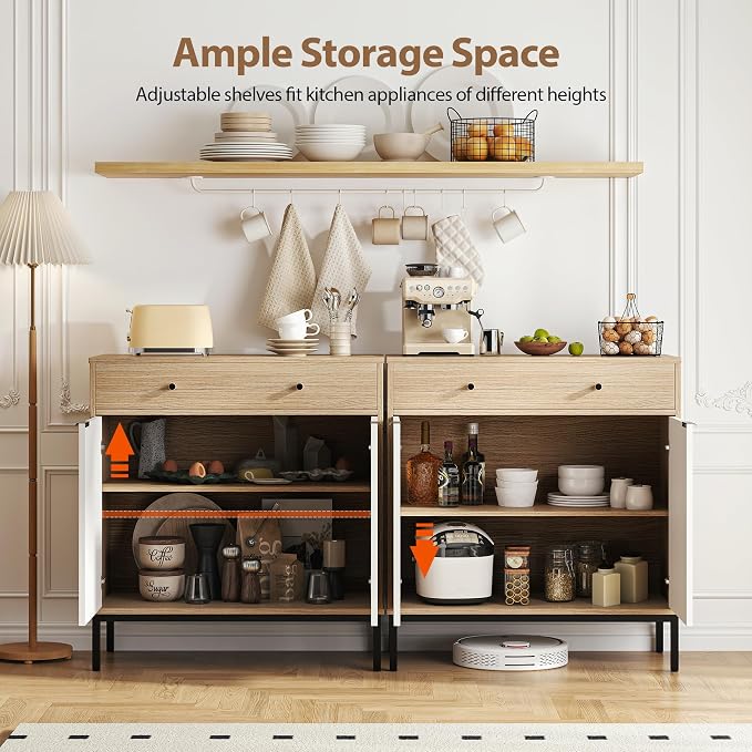 Mericonia Farmhouse Buffet Sideboard Cabinet - Image 4
