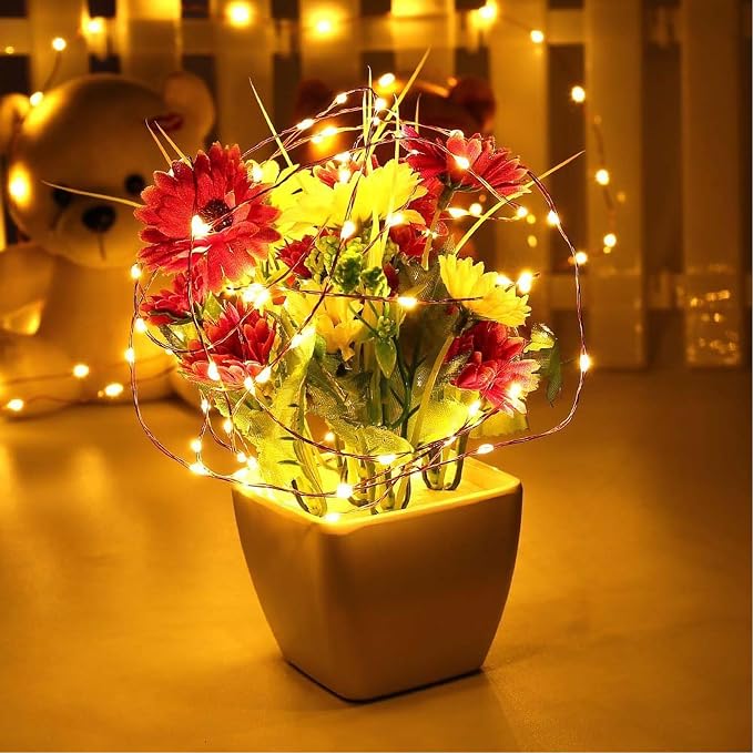 Joomer Fairy String Lights 33FT 100 LEDs Plug in Fairy Lights Indoor Copper - Image 5