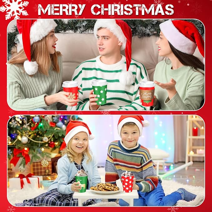 Mimorou 60 Pcs Christmas Disposable Coffee Cups - Image 3