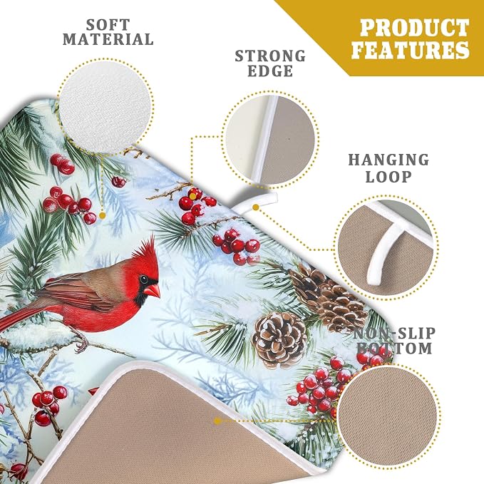 Winter Birds Dish Drying Mats 16x18 Inch - Image 4