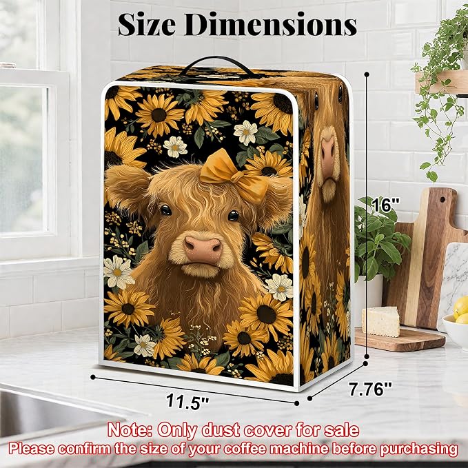 BVBOX Coffee Maker Cover, Durable Dustproof Lightweight Polyester Cotton Blend - Image 2