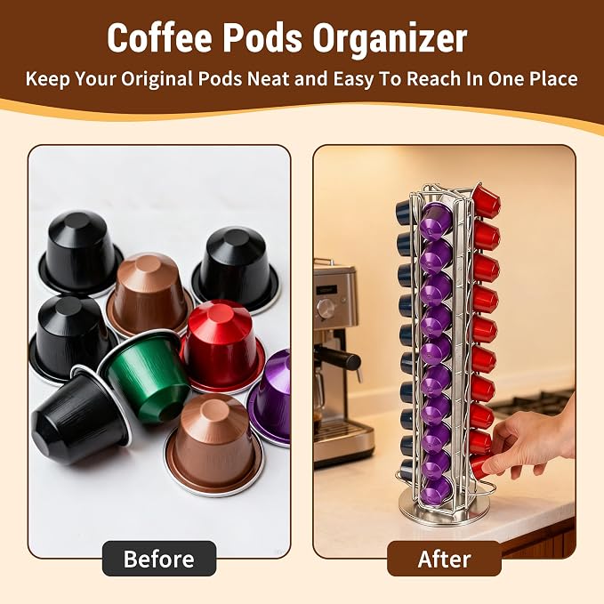 Silver 40 Pods Coffee Pod Holder - Image 6