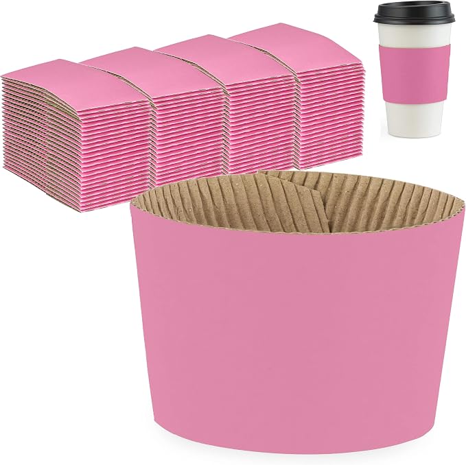 FMP Brands Pink Coffee Cup Sleeves Disposable by FMPBrands