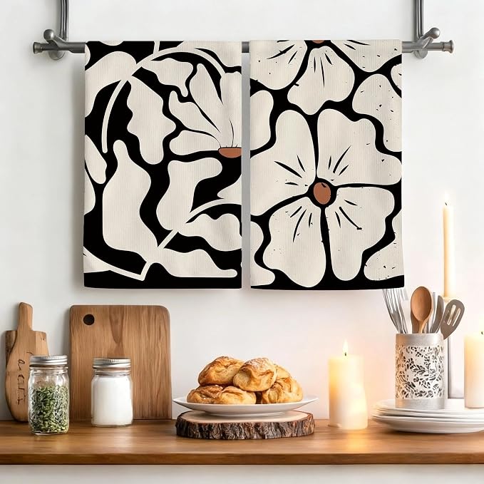 Boho Floral Kitchen Towels Decorative Set of 4, Housewarming Gifts - Image 2