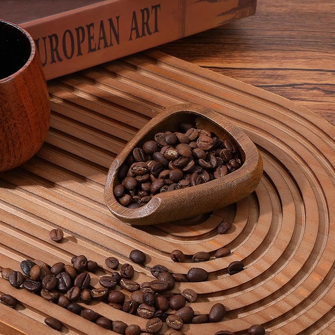 Coffee Bean Dosing Cup, Walnut Wood Espresso Accessories, Single Tray, Wood - Image 3