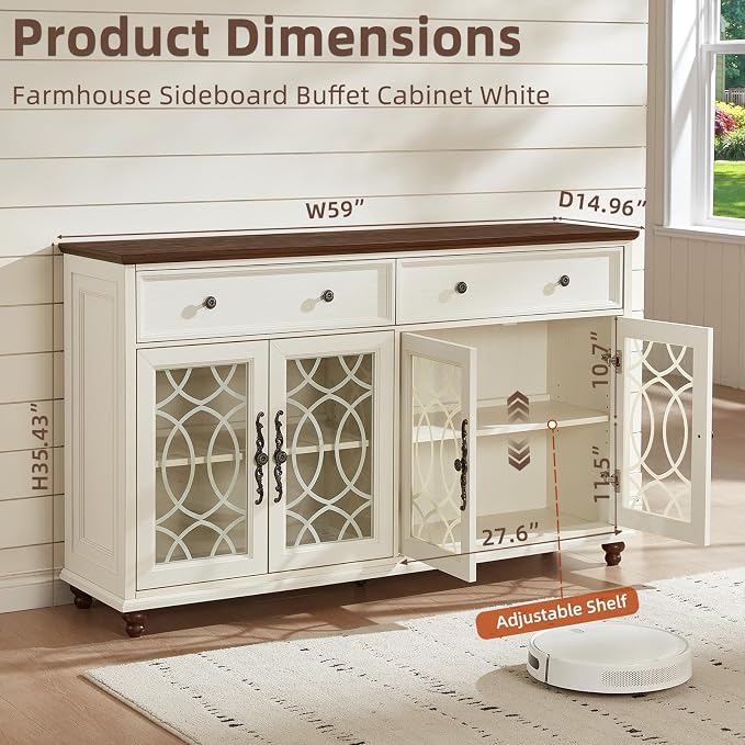 Joaxswe Large Sideboard Buffet Cabinet - Image 2