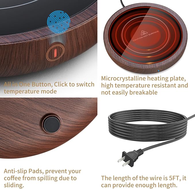Coffee Mug Warmer for Desk 4H Auto Shut Off, Smart Coffee Cup Warmer - Image 3