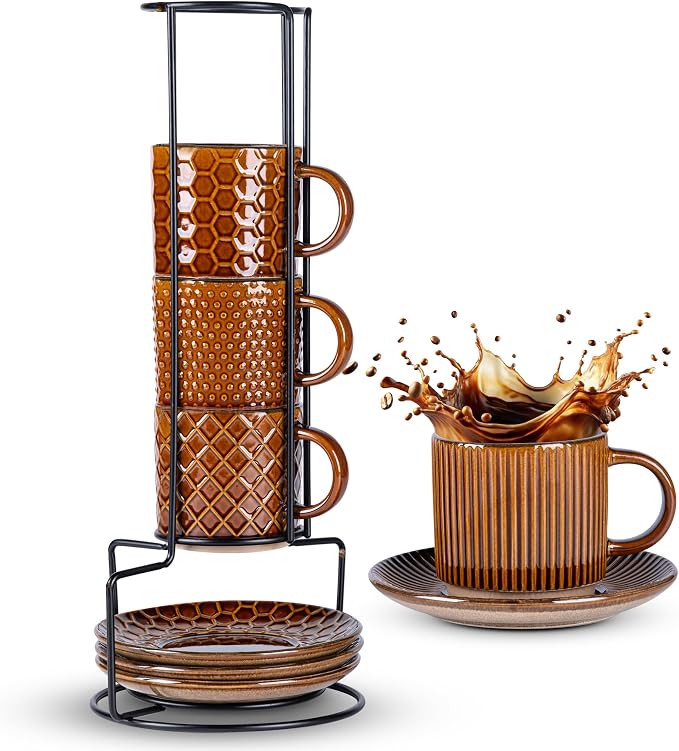 GBhome 6OZ Stackable Coffee Mugs by GBhome