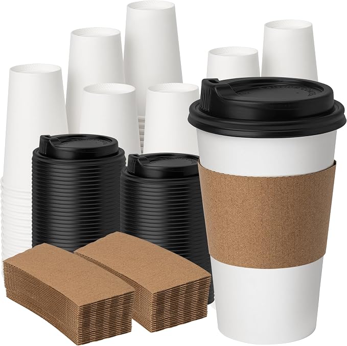 YEEHAW 16 oz 100 Pack Disposable Paper Coffee Cups by YEEHAW