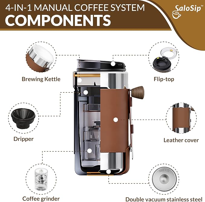 4-in-1 Portable Manual Pour Over Coffee Maker - Image 8