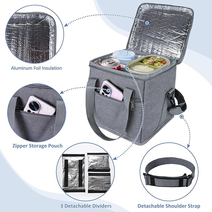 Reusable Drink Carrier with Handle, Tip-Resistant 4 Cup Insulated Bag, - Image 4