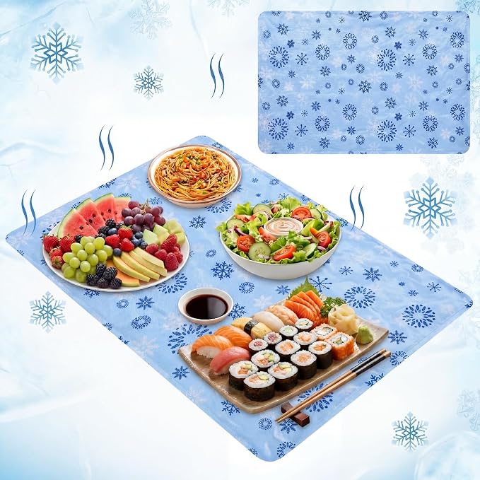 Reallnaive 2 Pcs Light Blue Extra Large Reusable Freezable Ice Mat by Unknown