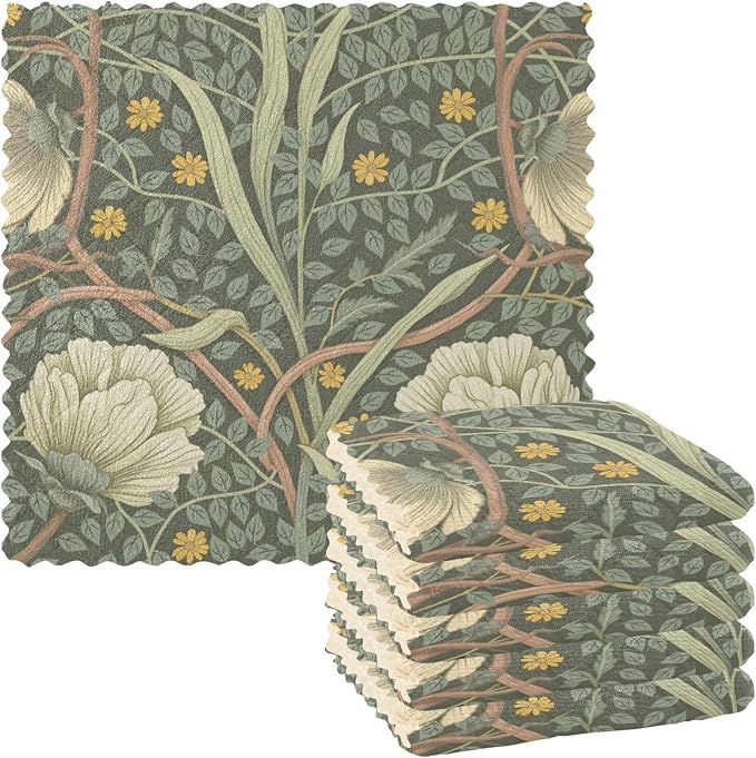 ALAZA Dish Towels William Morris Dish Cloths Super Absorbent Kitchen Towels by ALAZA