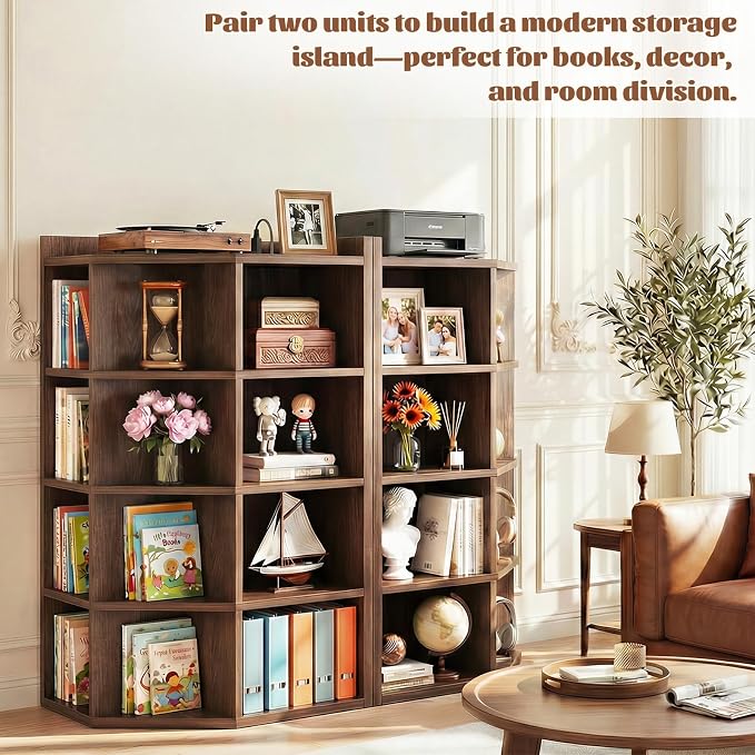 Aheaplus Corner Cabinet, 5-Tier Corner Bookshelf - Image 6