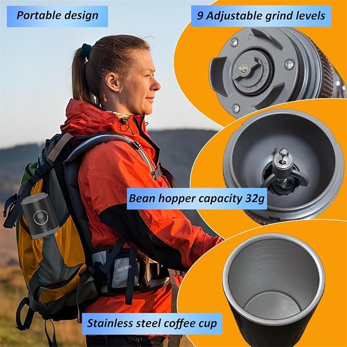 Portable Electric Coffee Grinder and Brewing Kit, Conical Burr Mini Grinder - Image 4