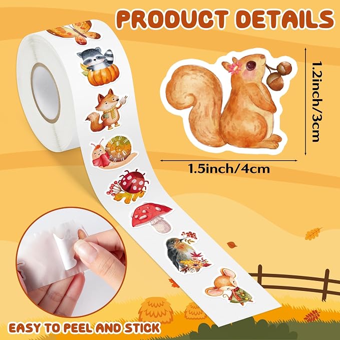Haooryx Fall Animal Sticker Rolls - Image 2