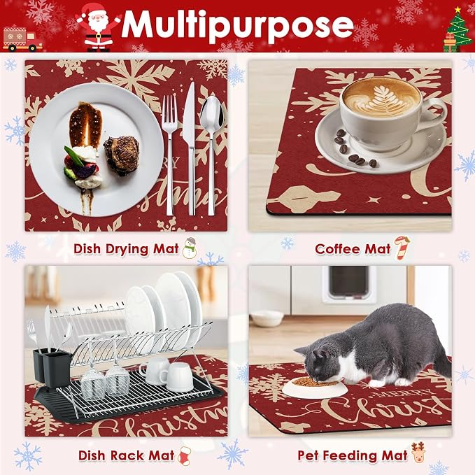 Arttown Coffee Mat for Countertops, Coffee Maker Espresso Machine Dish Rack - Image 5