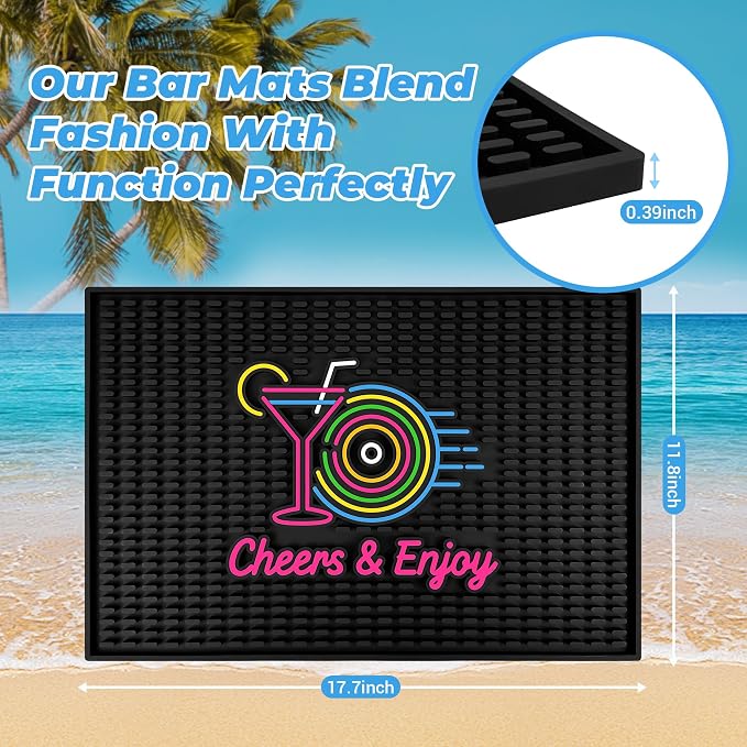 Neon Tiki Black Bar Mat 18 x 12 Inch - Image 2