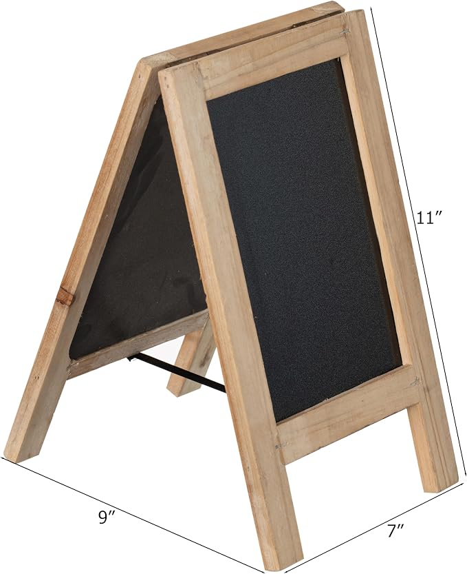 Vintiquewise 11-inch Wooden A-Frame Chalkboard Sign Double-Sided Menu Board - Image 4