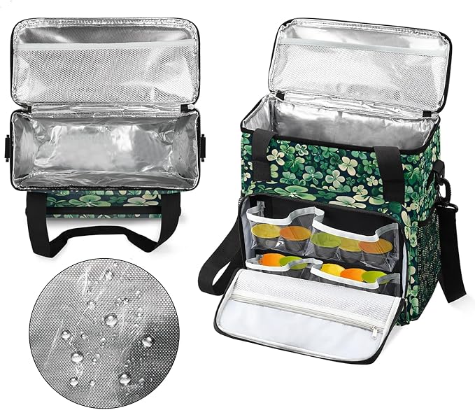 Happy St Patrick's Day Shamrocks Floral Leaves Coffee Maker Carring Bag - Image 3