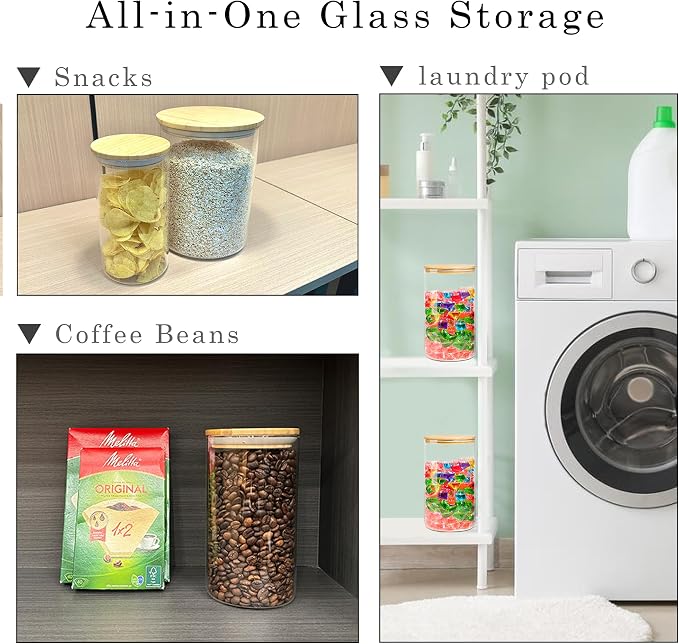 Glass Storage Jars Set Elegant Containers - Image 9