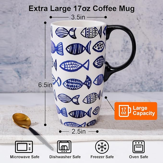 DUSVALLY 17oz Ceramic Travel Mug - Image 9