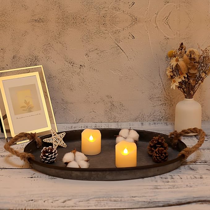 Hipiwe Galvanized Metal Iron Oval Tray - Image 7