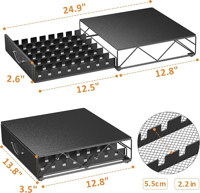 HFHOME Coffee Pod Drawer, 48 Vertuoline Coffee Pods Holder, Pods Storage Drawer - Image 3
