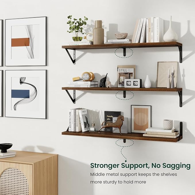 Floating Shelves 8 Inch Deep, 36W x 8D Wall Shelf Set of 2, 60 lbs Heavy Duty - Image 8