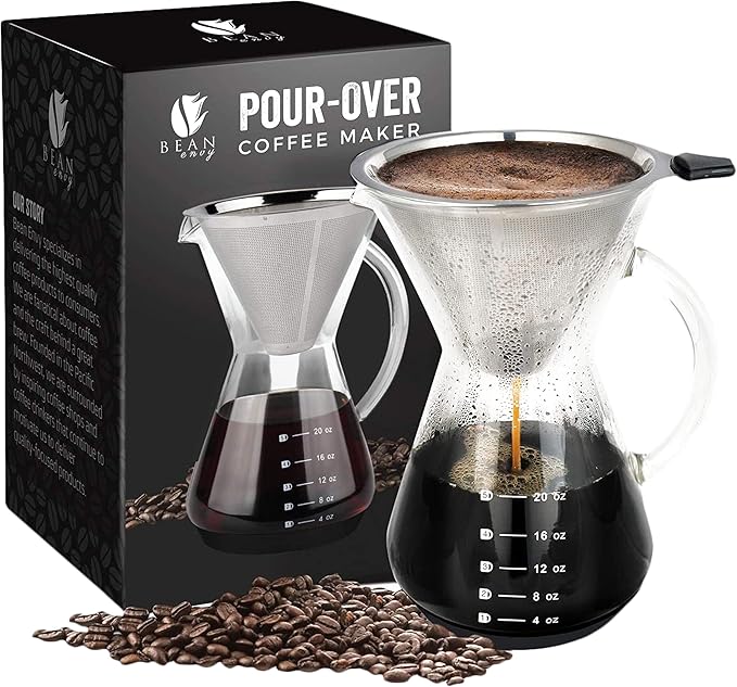 Bean Envy Pour Over Coffee Maker, High-Heat Borosilicate Glass by BeanEnvy