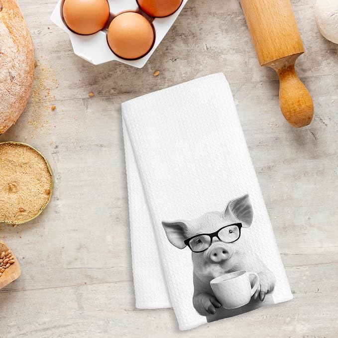 Funny Pig Decor Coffee Kitchen Towels Gift, Pig Gifts - Image 5