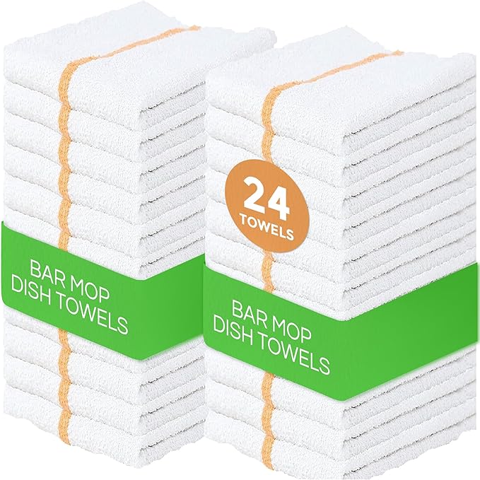 Towels N More 24 Pack 16x19 Bar Mop High Absorbent Cotton Reusable Kitchen by TowelsNMore
