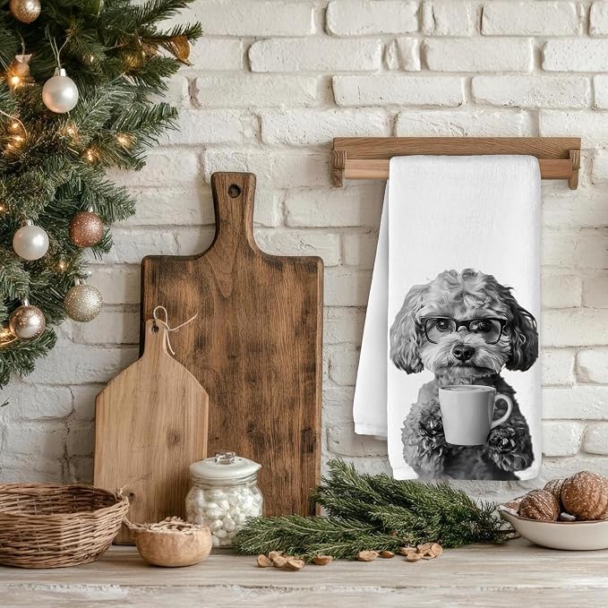 Funny Coffee Cavapoo Kitchen Towels, Cavapoo Gifts - Image 4