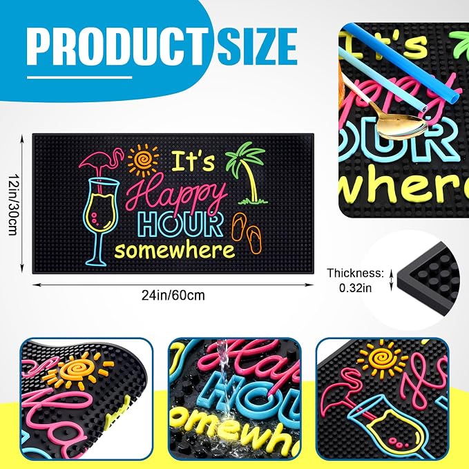 Jingmore Rubber Bar Mat for Bartending Coffee Bar Mat for Countertop Non Slip - Image 2