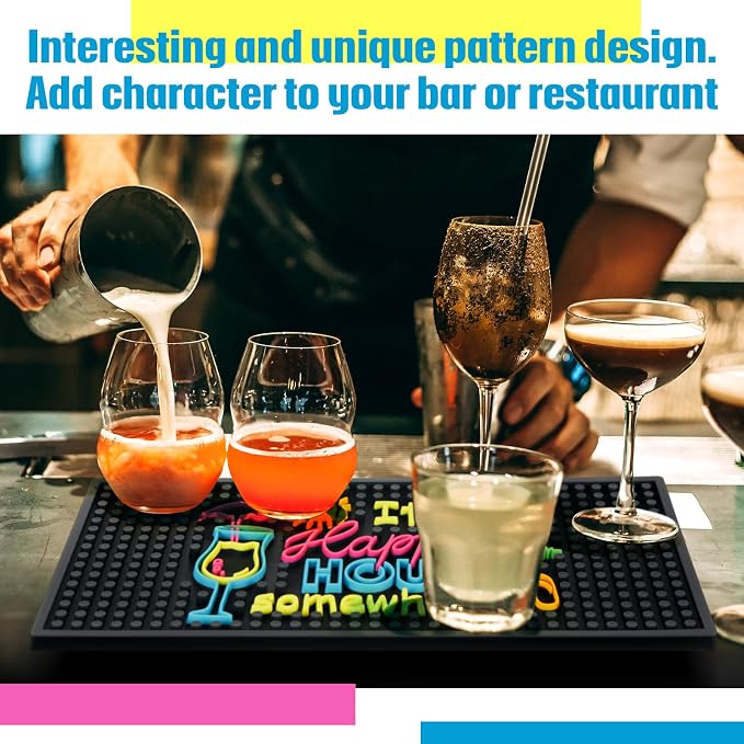 Jingmore Rubber Bar Mat for Bartending Coffee Bar Mat for Countertop Non Slip - Image 4