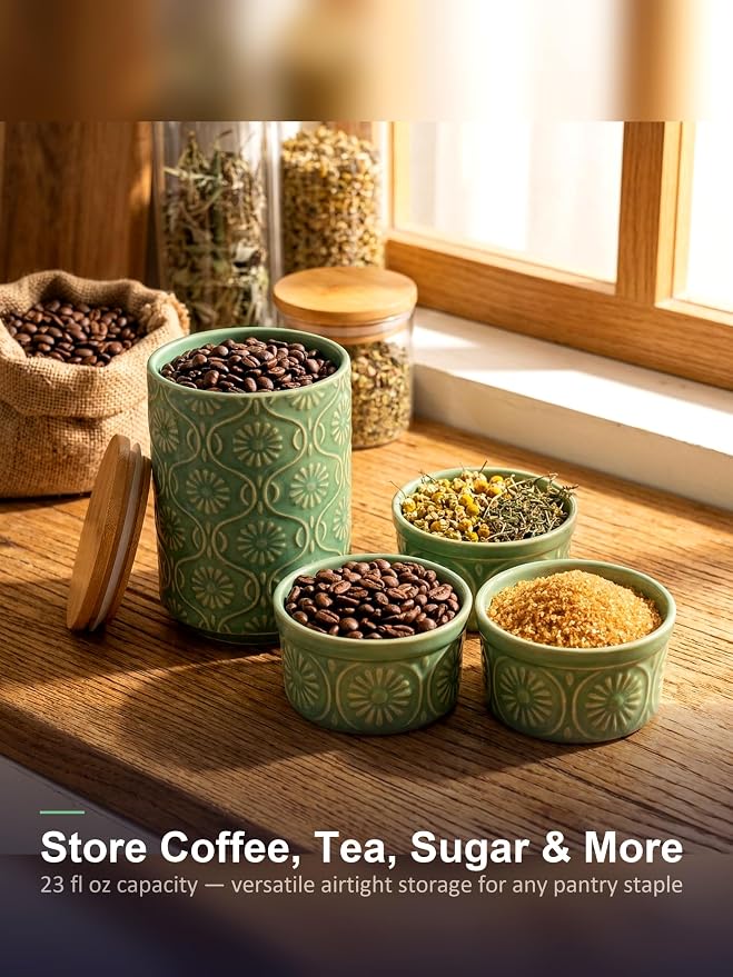 TEATALK Ceramic Canister with Airtight Lid, Tea Storage, 23 Fl Oz - Image 8
